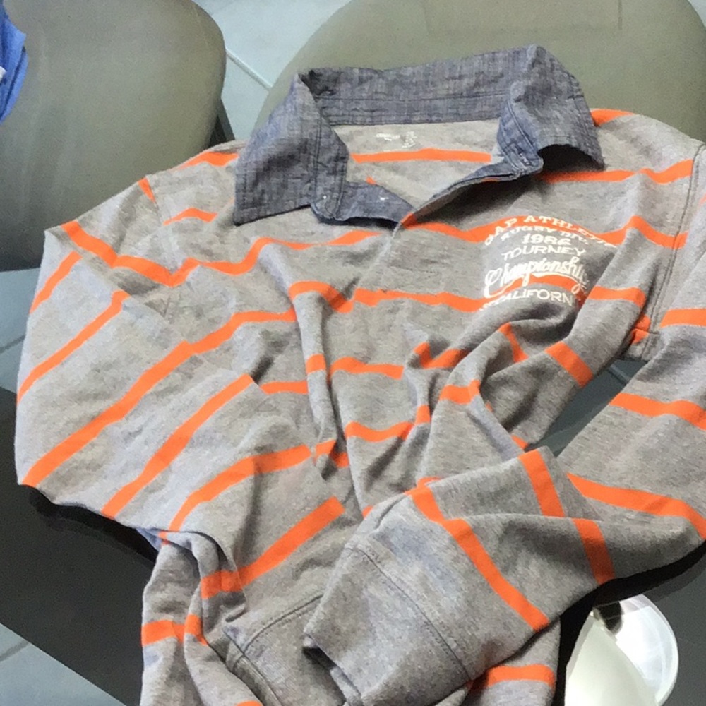 Boys long sleeve collared shirt.